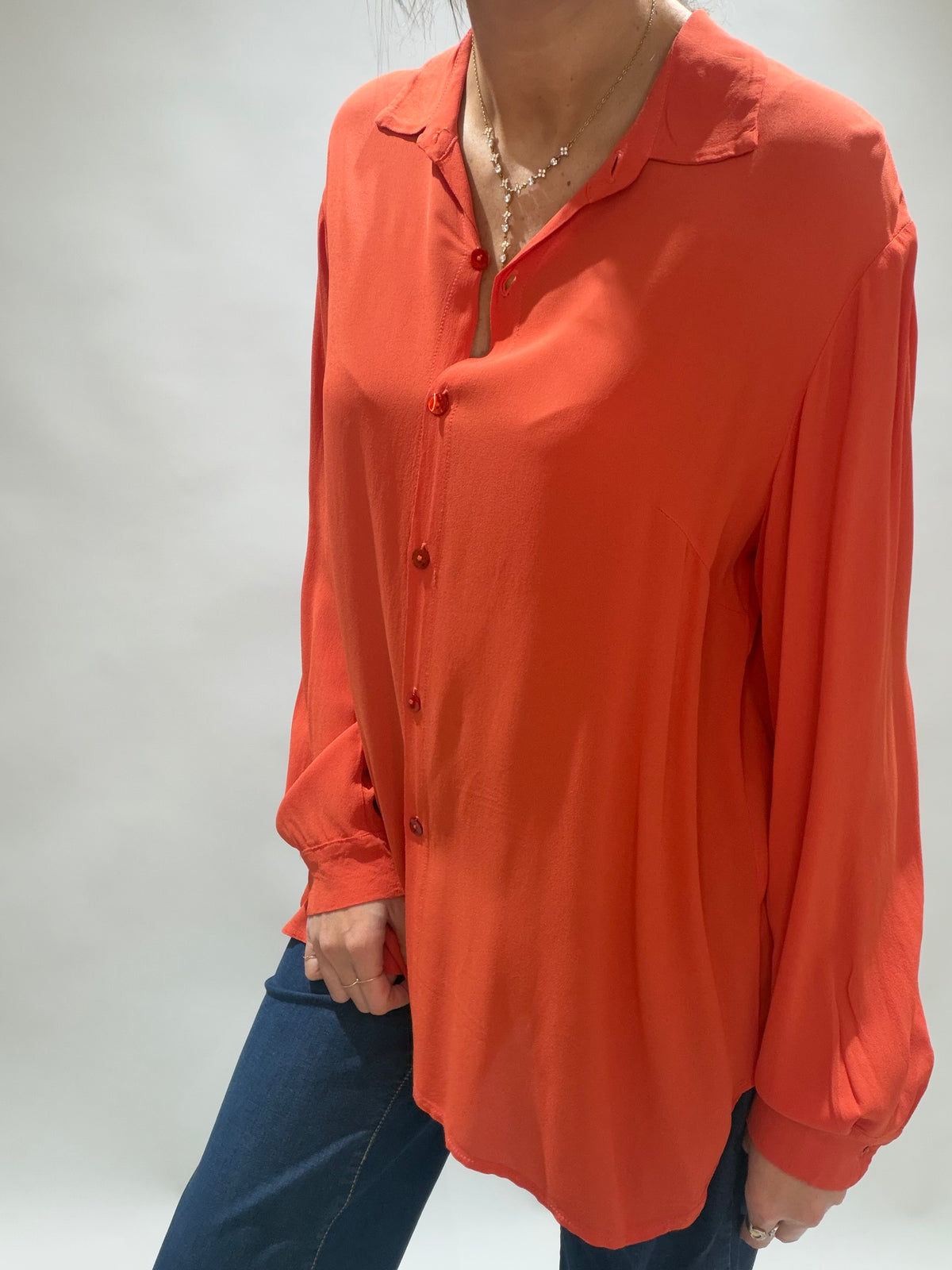 CHEMISE FLUIDE UNIE ORSO ORANGE