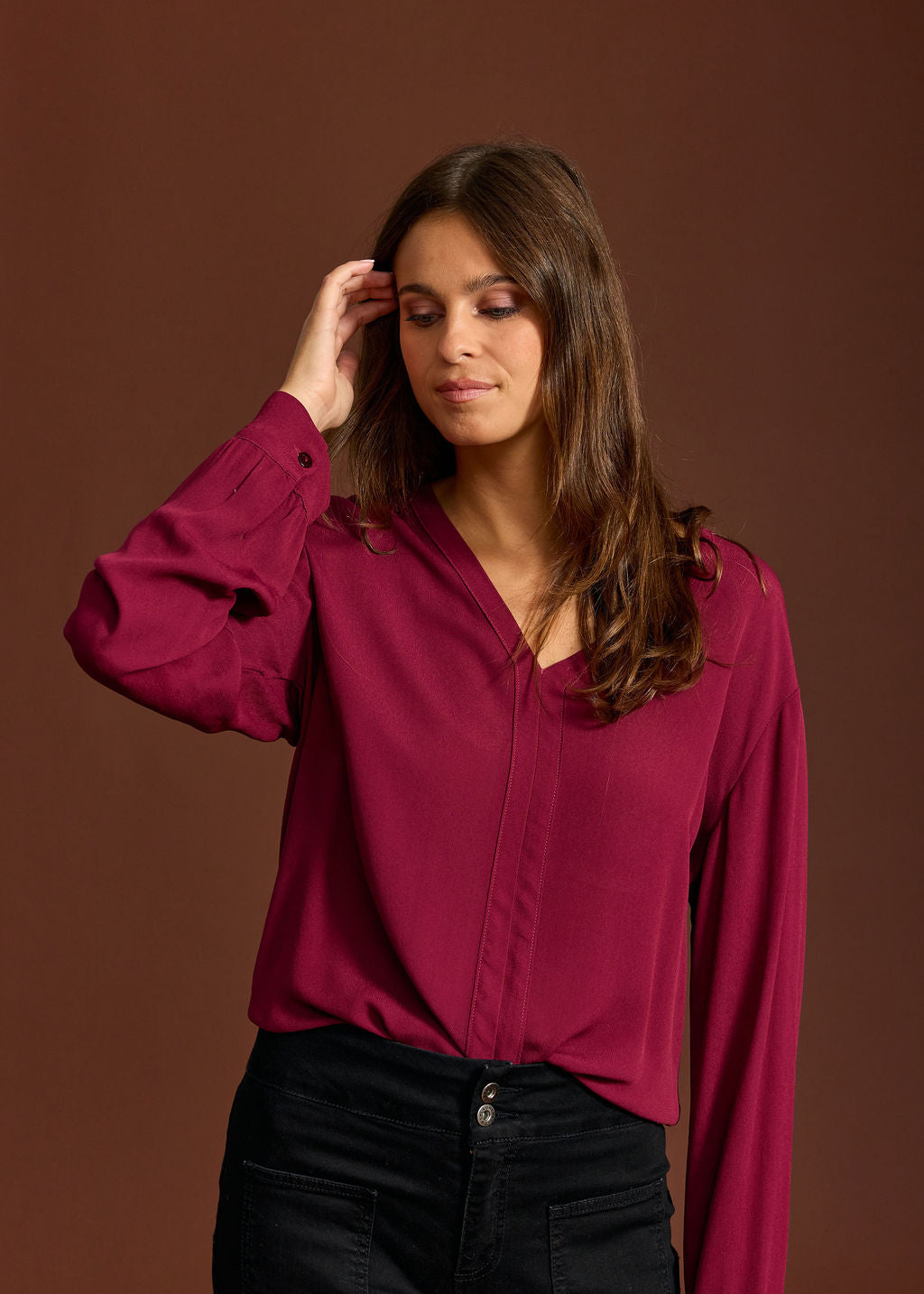 CHEMISE DROITE COL V PAOLA GRENADE