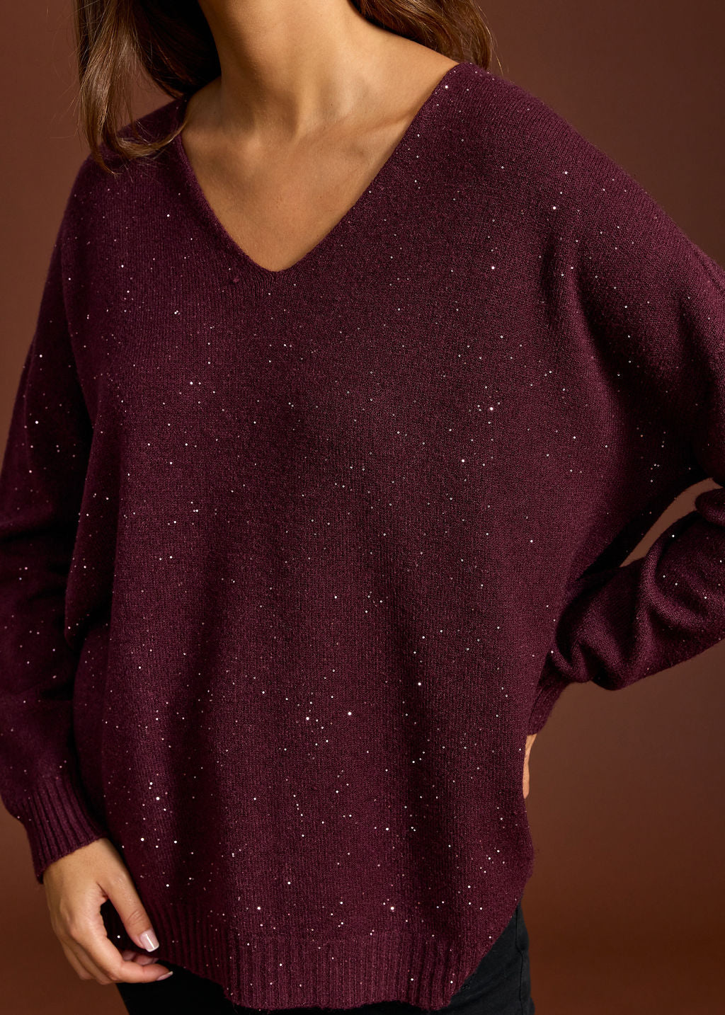 VINO GLOSSY SEQUIN SWEATER