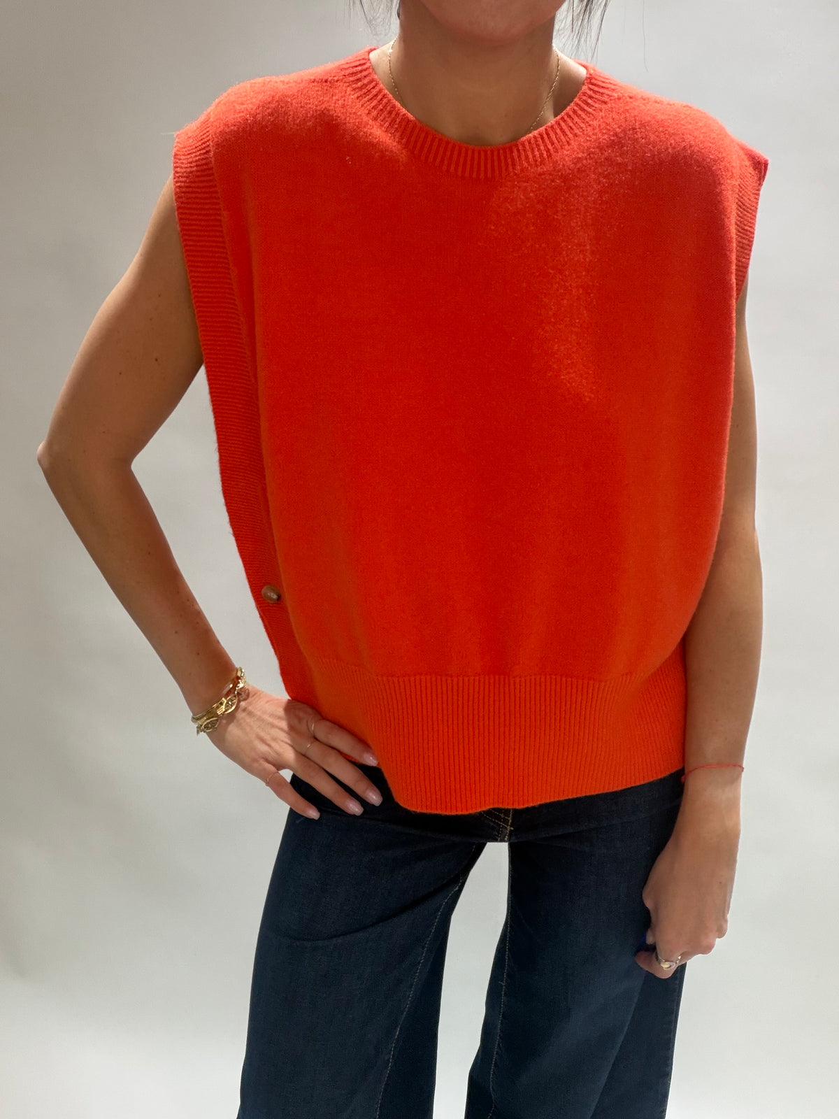 PULL SANS MANCHES MARCIA ORANGE