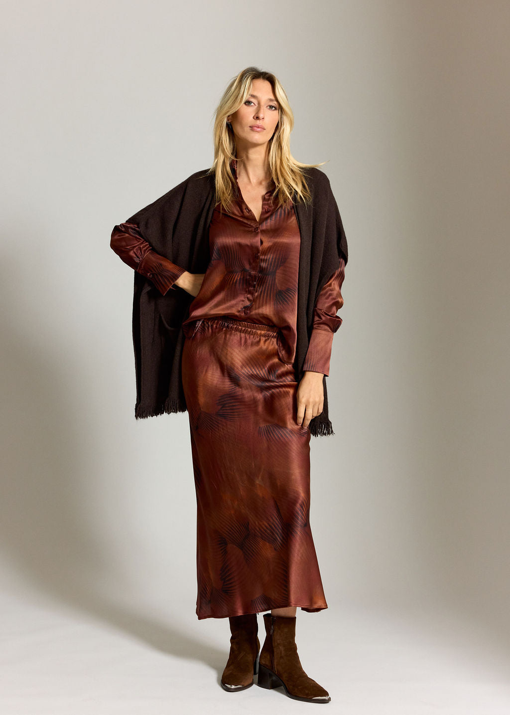 GILET SANS MANCHES À FRANGES SILANE CAFE