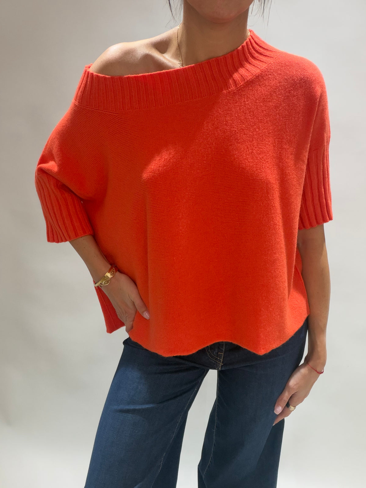 PULL COURT ENCOLURE BATEAU VINCI ORANGE
