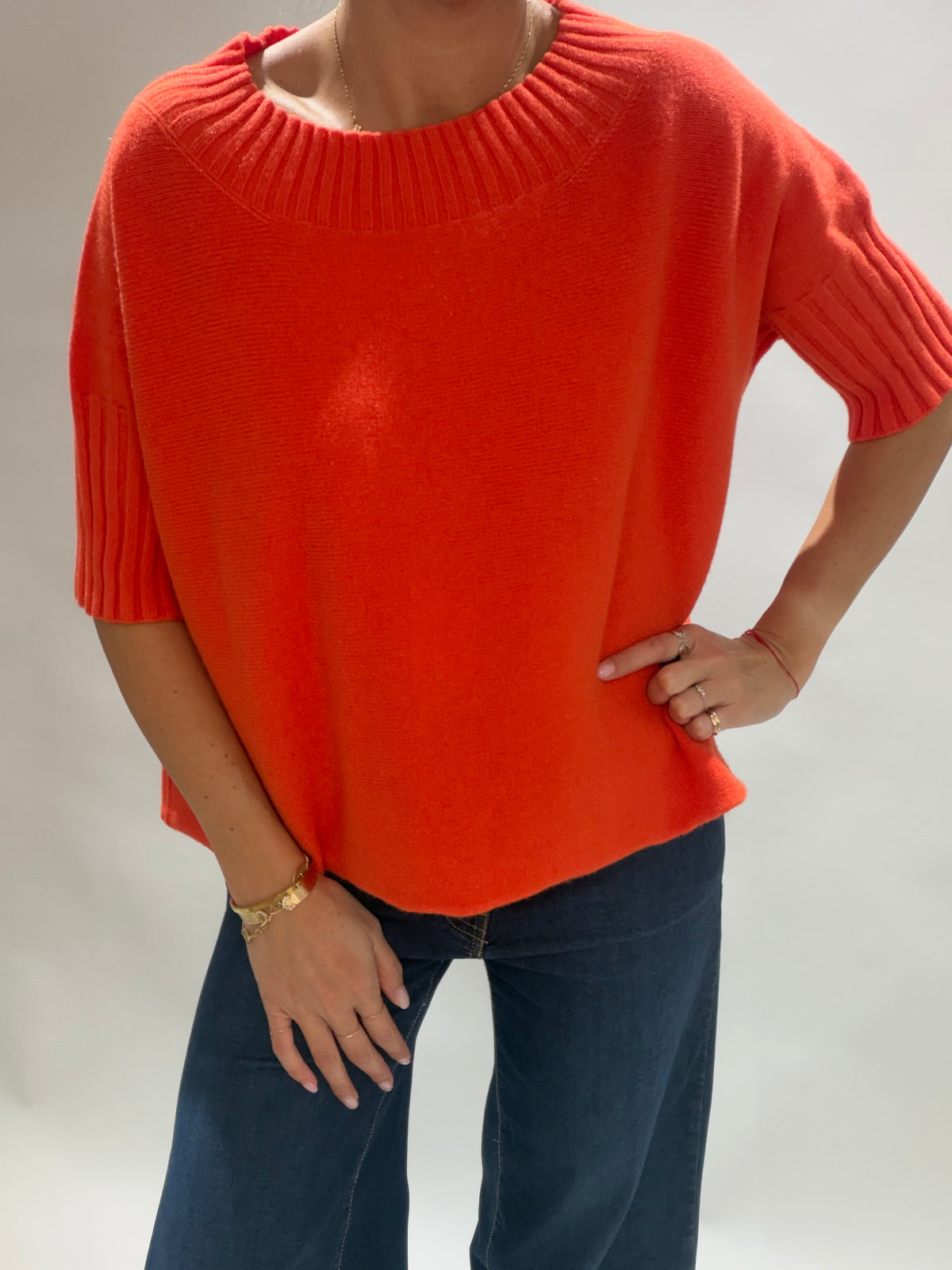 PULL COURT ENCOLURE BATEAU VINCI ORANGE
