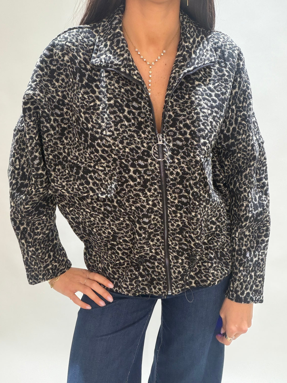 VESTE COURT EN JACQUARD REPTILE BILOW BRONZE