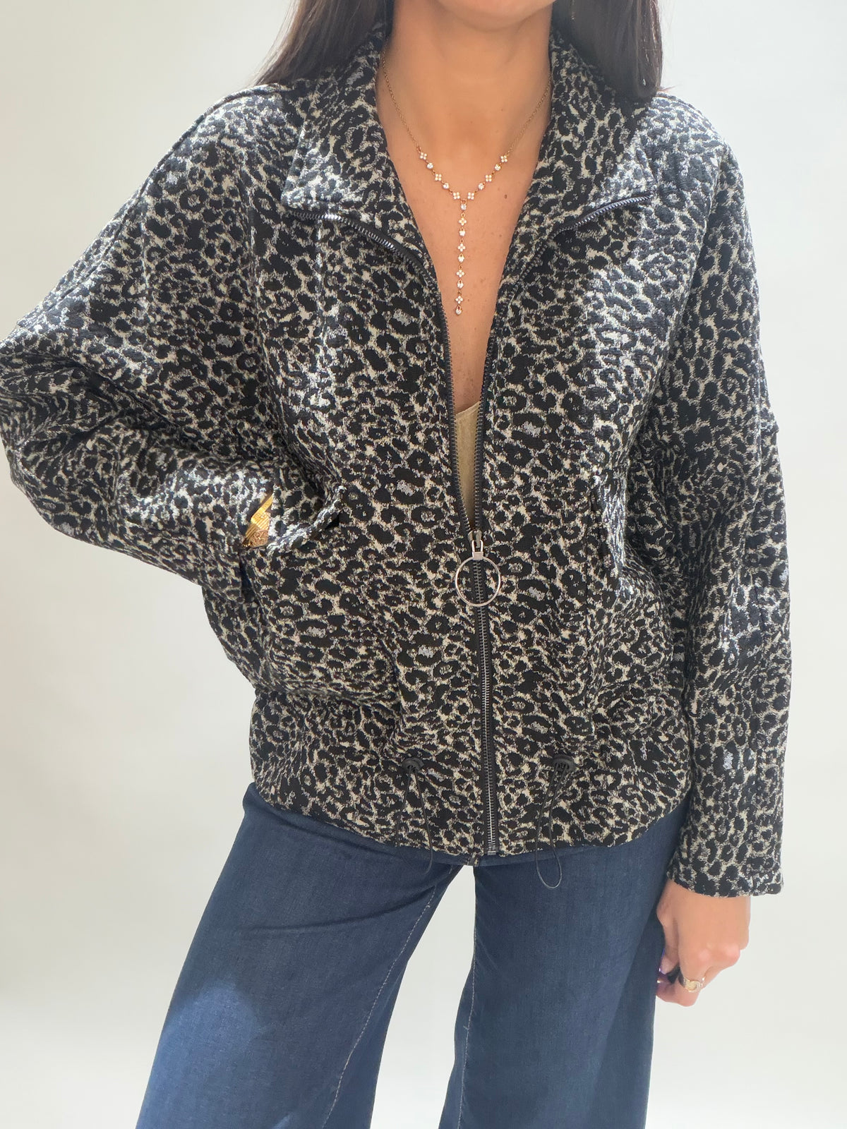 VESTE COURT EN JACQUARD REPTILE BILOW BRONZE