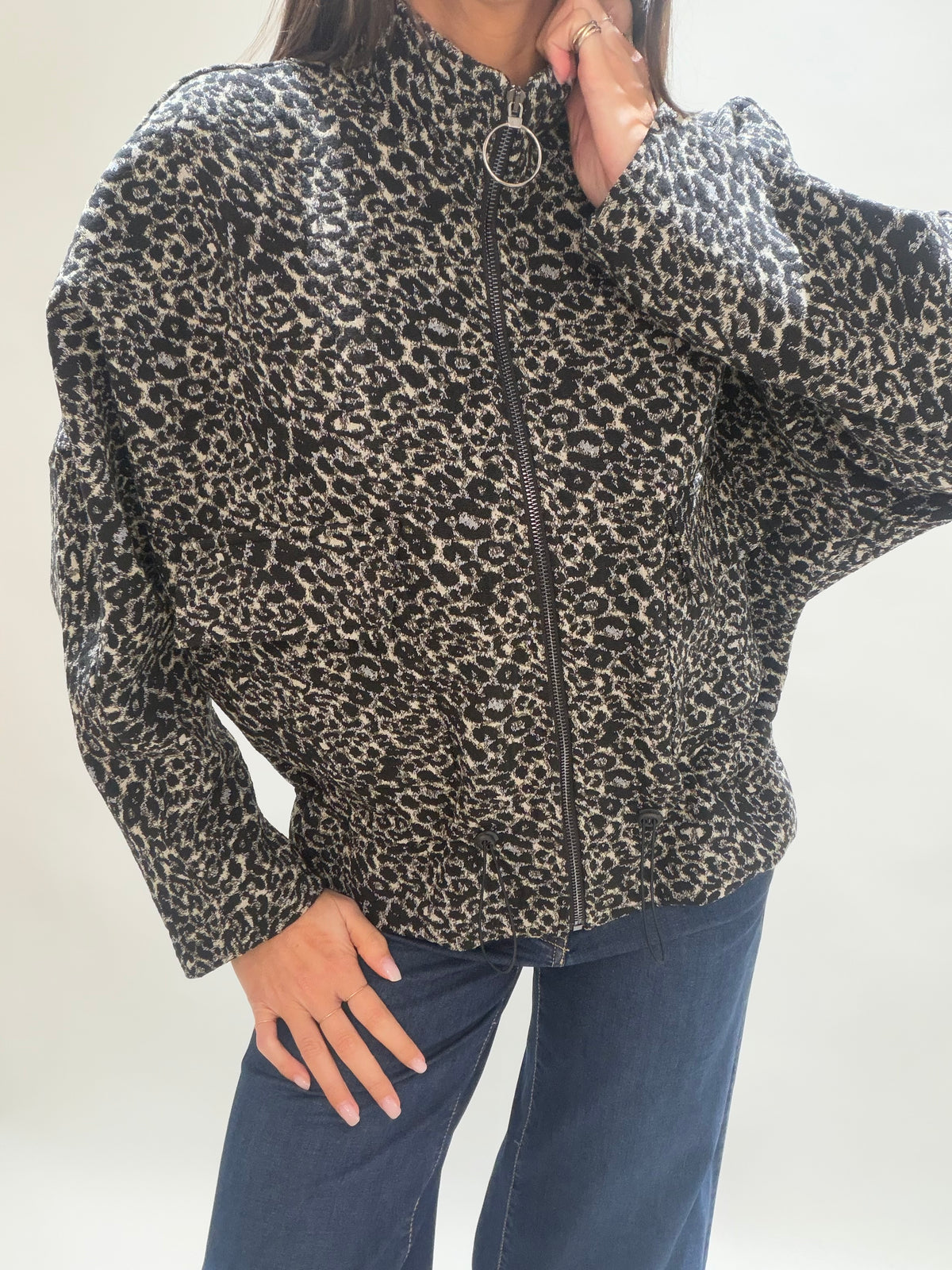 VESTE COURT EN JACQUARD REPTILE BILOW BRONZE