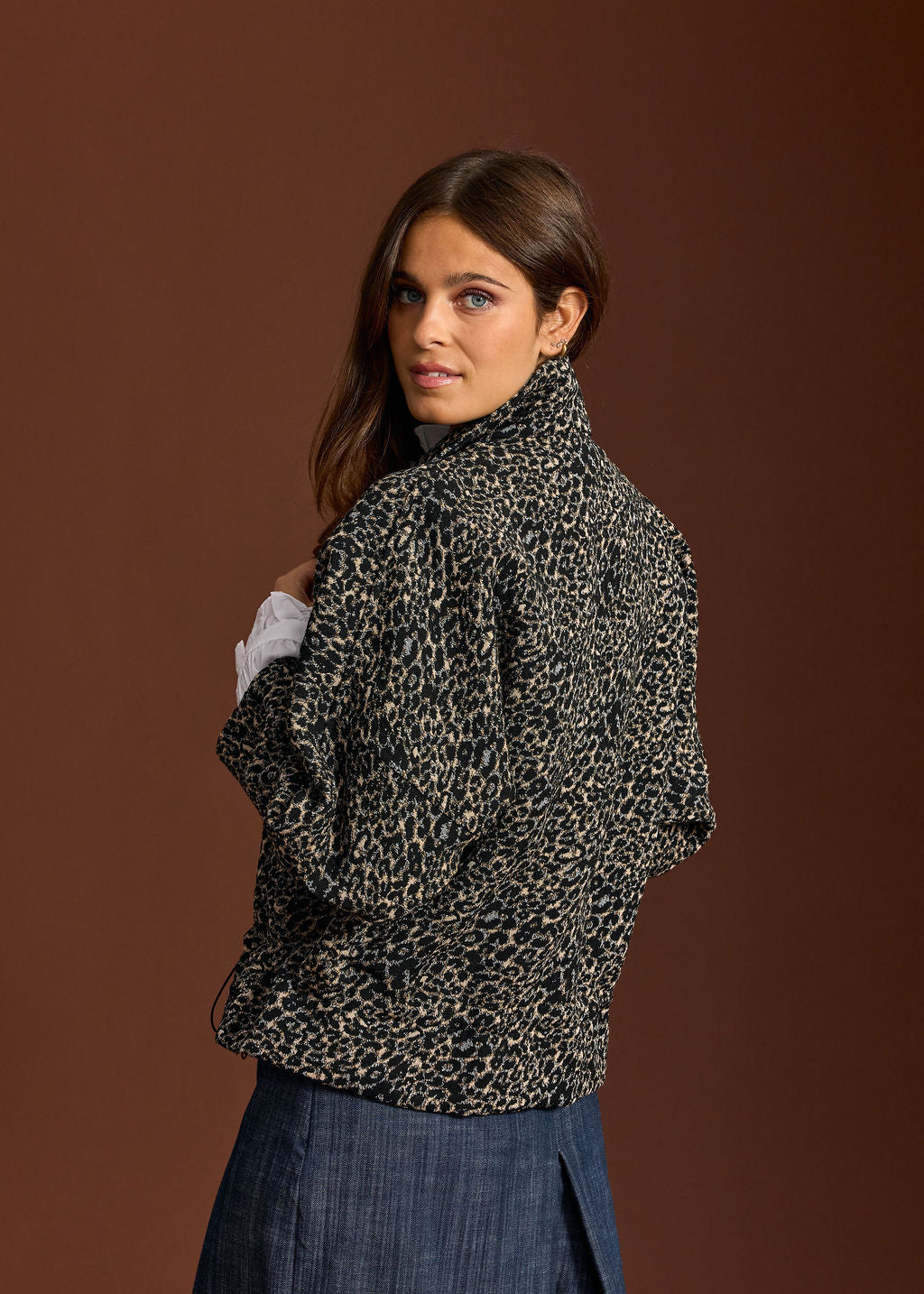 BILOW CAMEL REPTILE JACQUARD SHORT JACKET