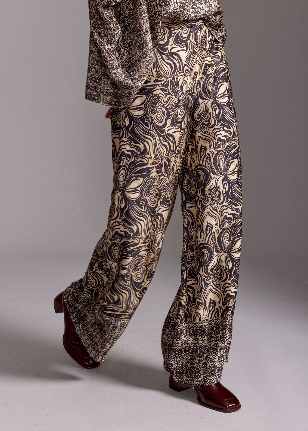 PANTALON IMPRIMÉ FLUIDE CHARLY BEIGE