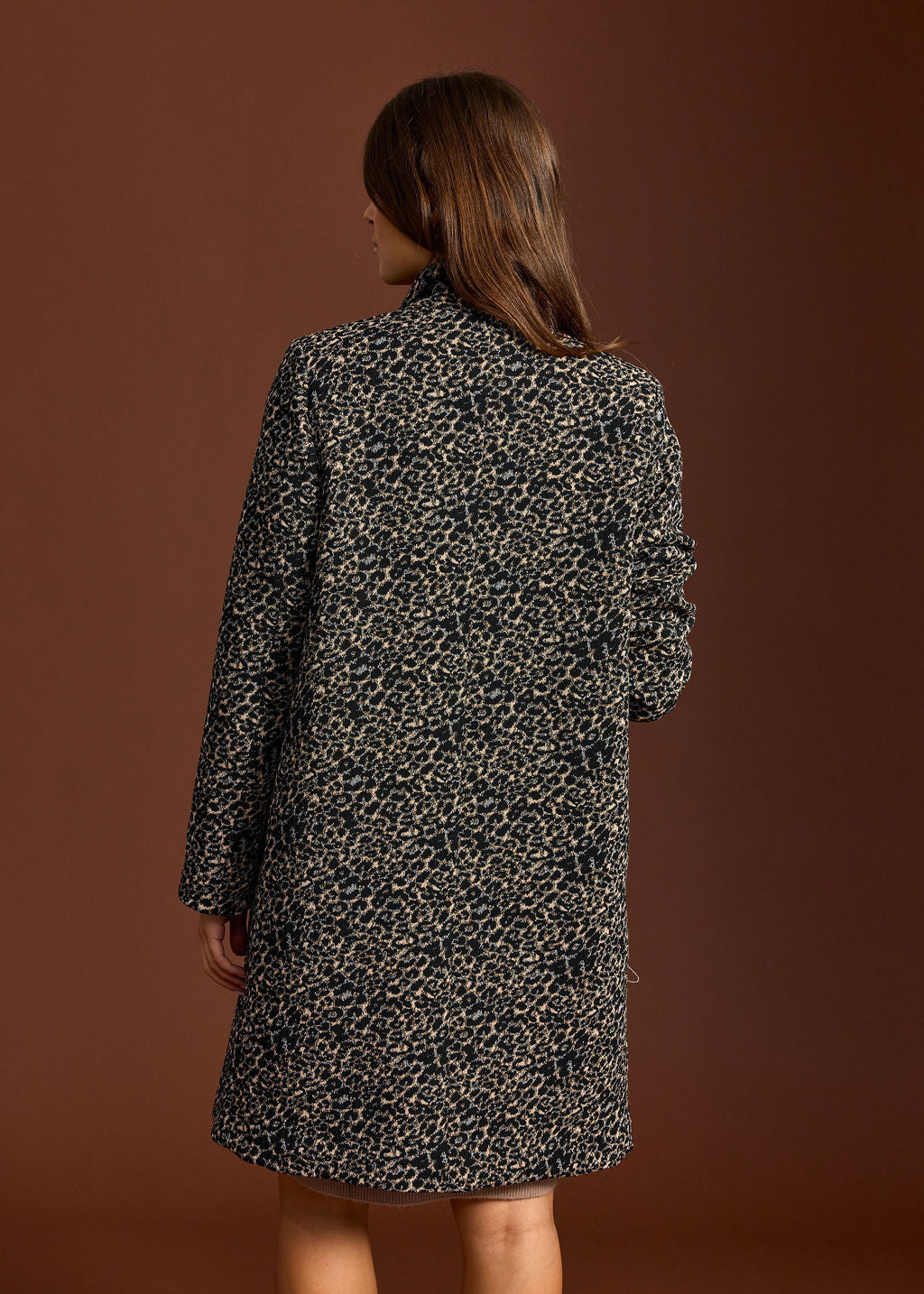 MANTEAU EN JACQUARD REPTILE COBALT WILD
