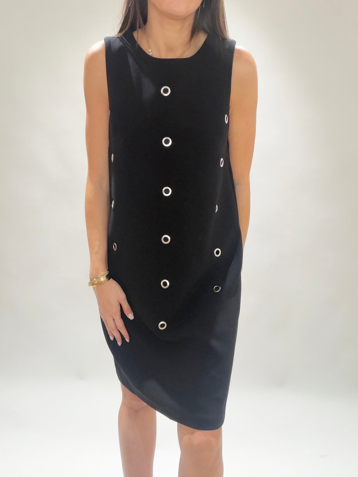 ROBE MIDI À OEILLEETS LOLA NOIR