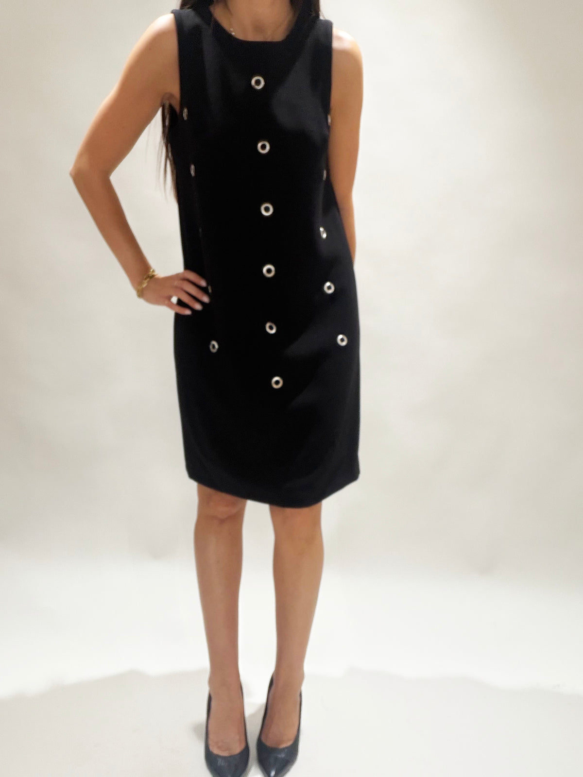 ROBE MIDI À OEILLEETS LOLA NOIR