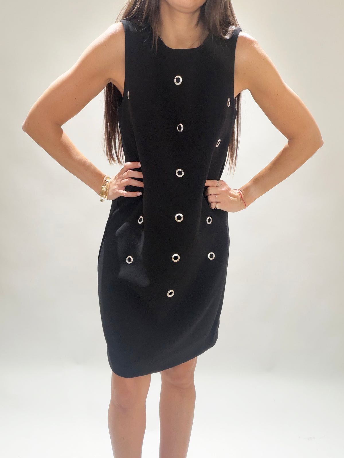 ROBE MIDI À OEILLEETS LOLA NOIR