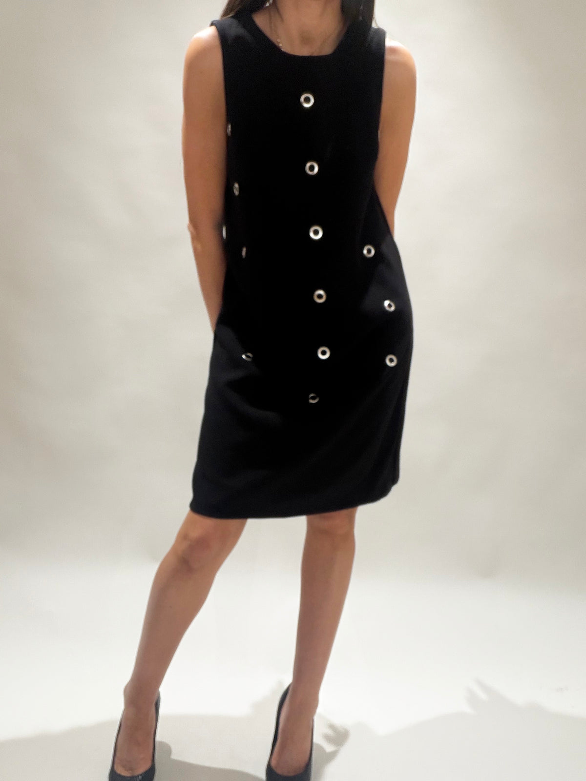 ROBE MIDI À OEILLEETS LOLA NOIR