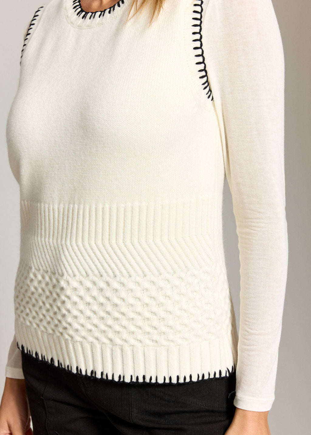 DEBARDEUR EN MAILLE JESSY CREME