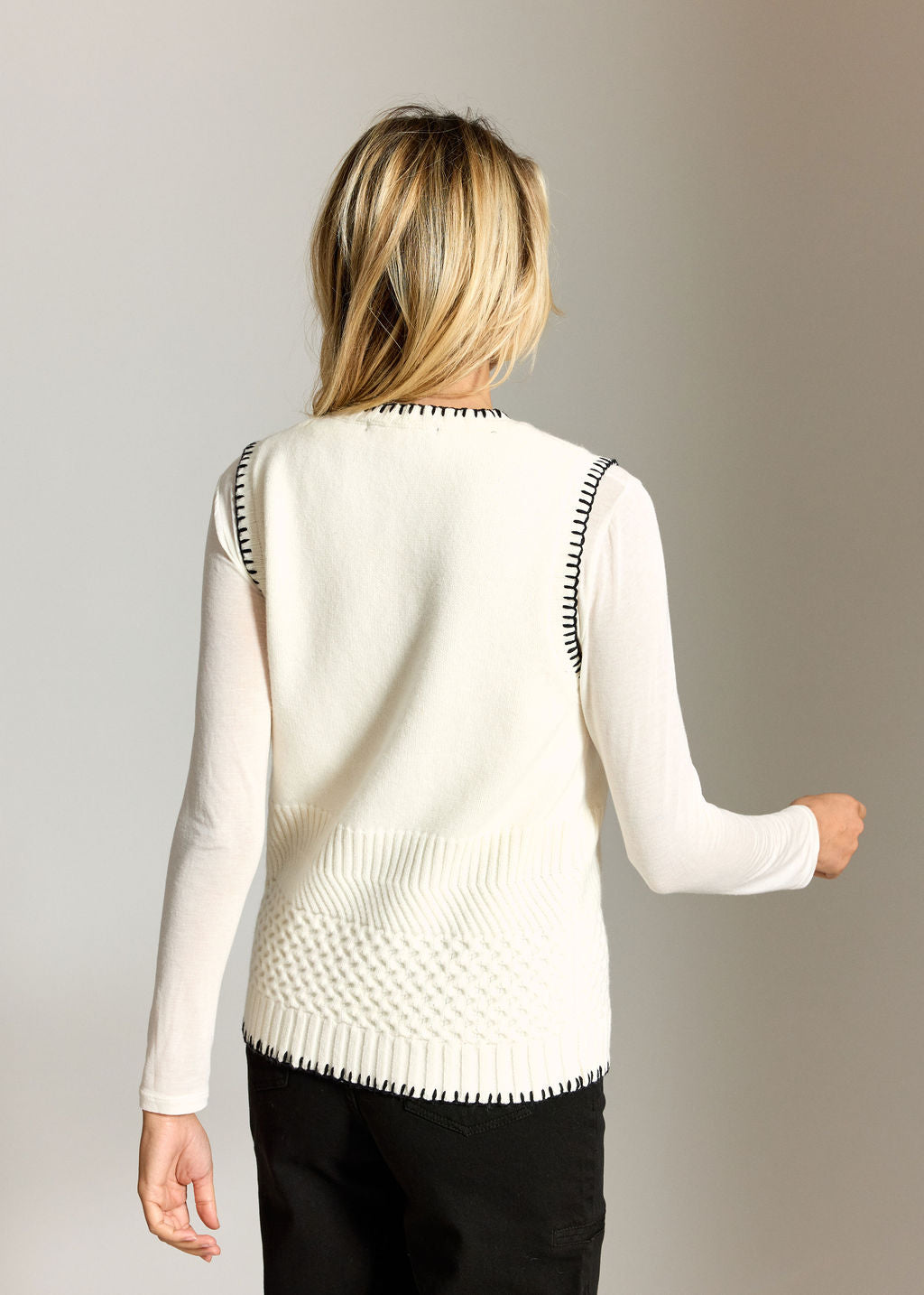 DEBARDEUR EN MAILLE JESSY CREME