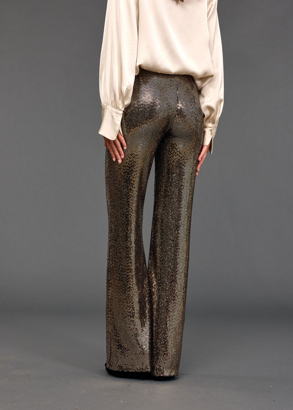 PANTALON STYLE PAILETTES SANTA GOLD