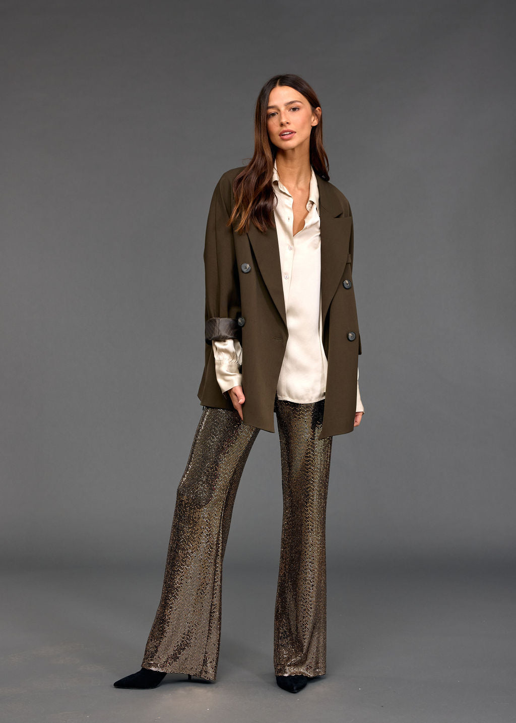 PANTALON STYLE PAILETTES SANTA GOLD