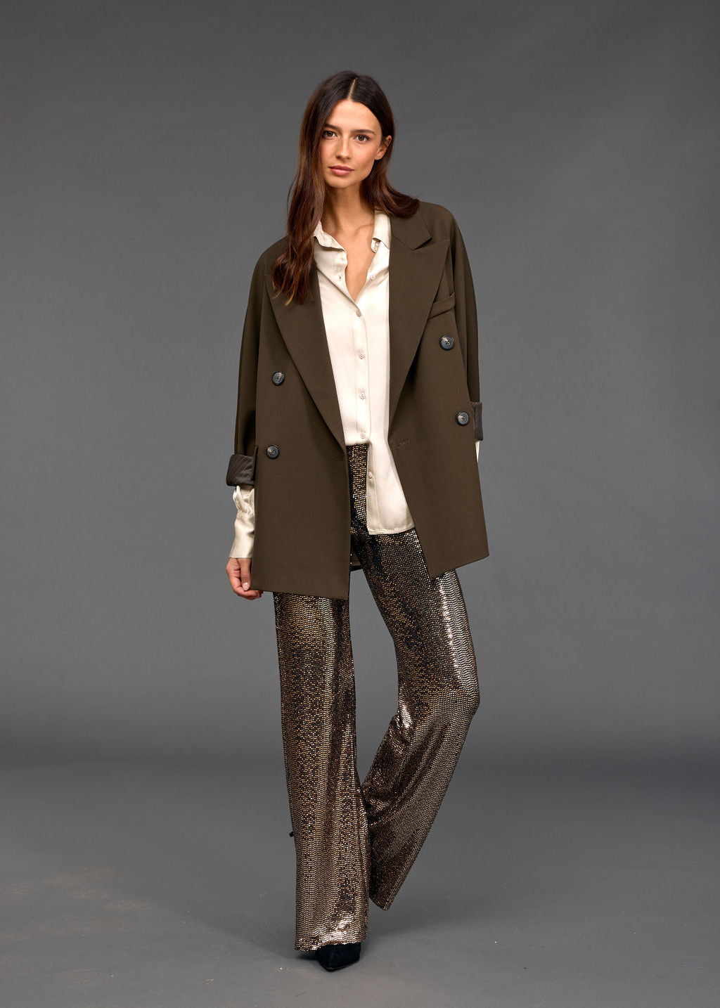 PANTALON STYLE PAILETTES SANTA GOLD