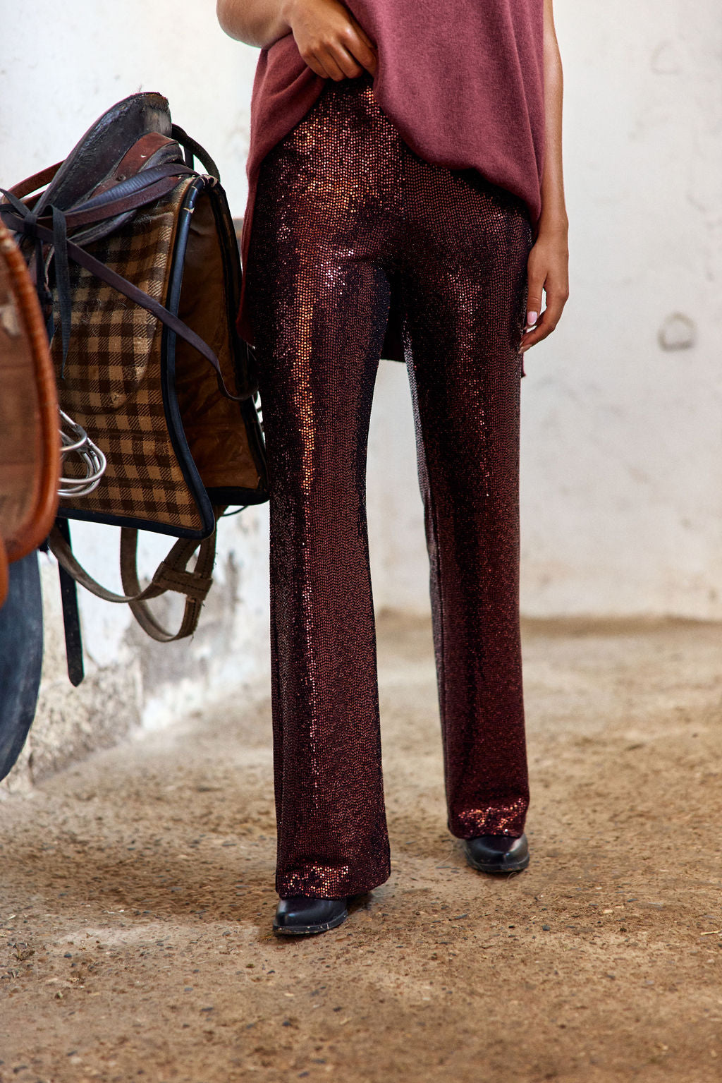 PANTALON STYLE PAILETTES SANTA GRENADE
