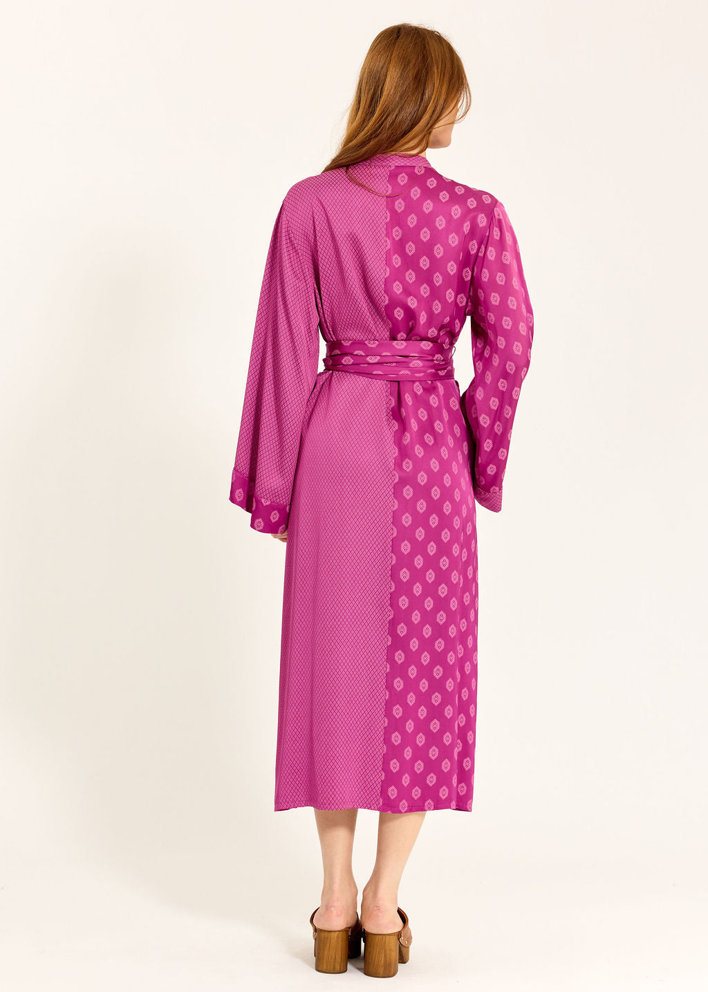 ROBE MIDI BI-IMPRIMÉE AMAYA PINKY