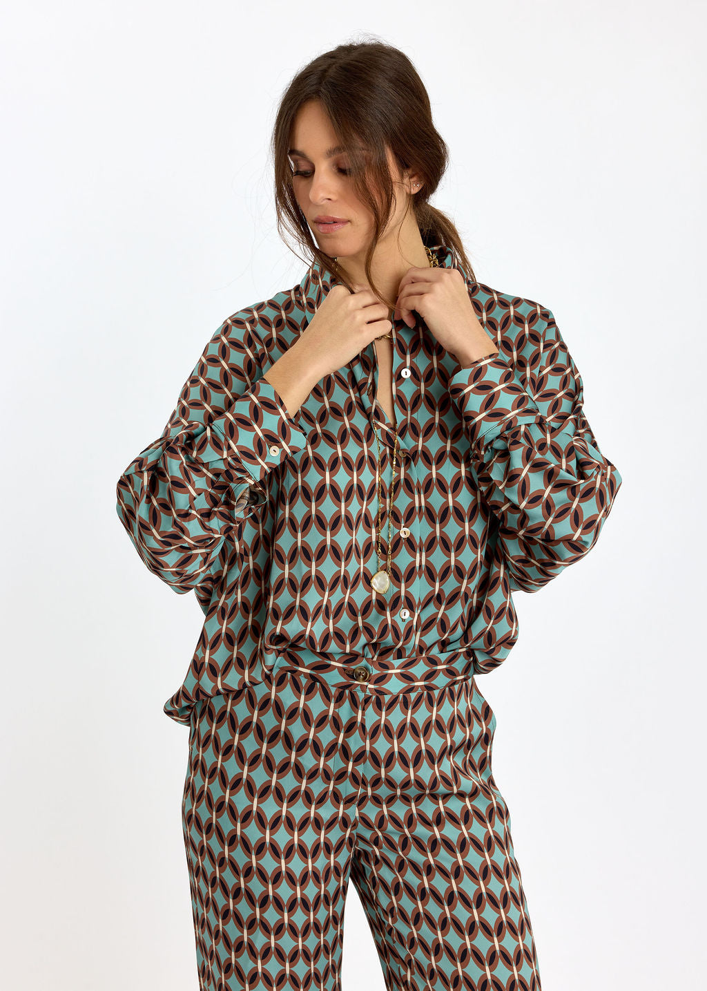 CHEMISE SOUPLE IMPRIMÉE JULIE CRAVATE