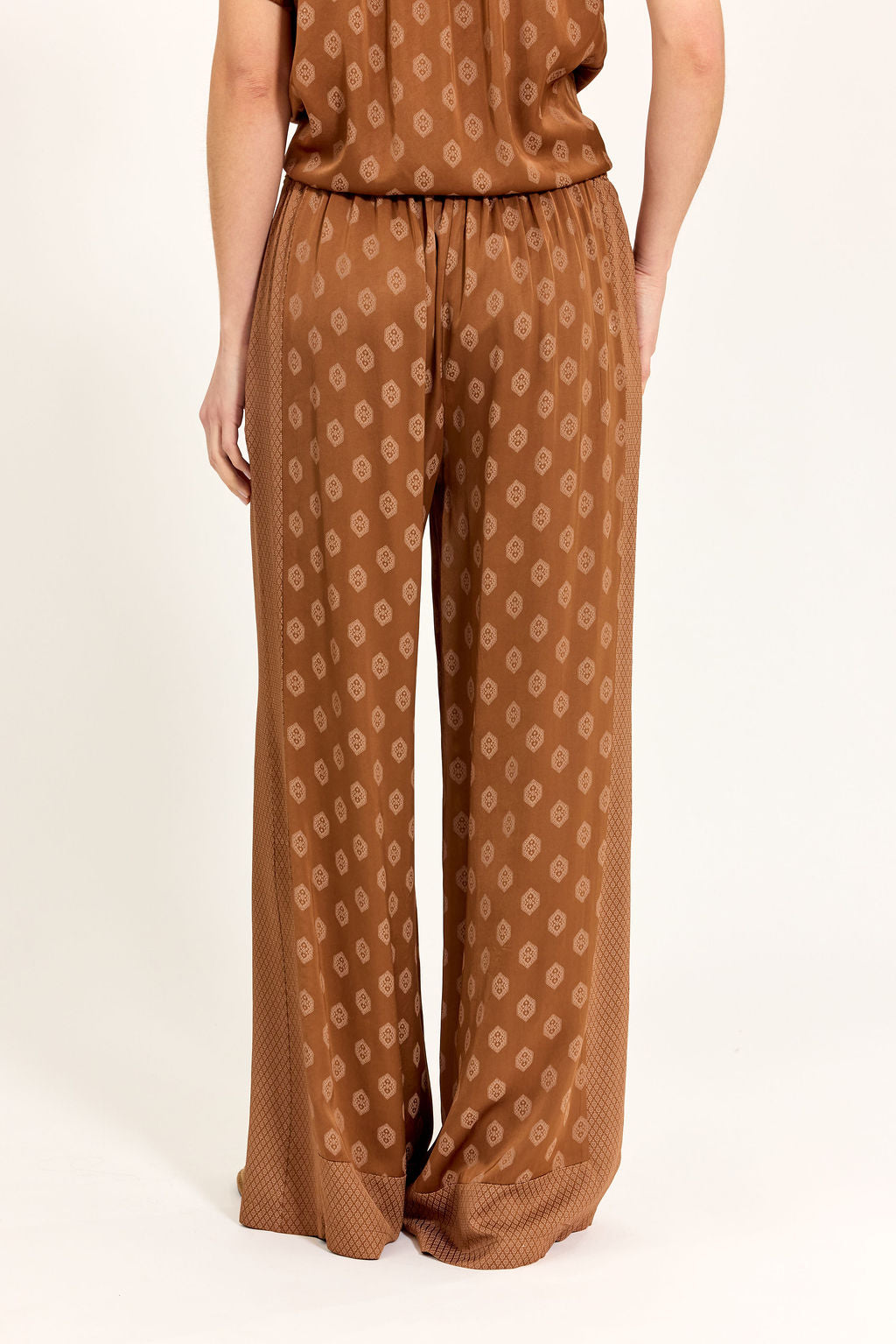 PANTALON 7/8IÈME BI-IMPRIMÉ TON SUR TON MIRI NOISETTE