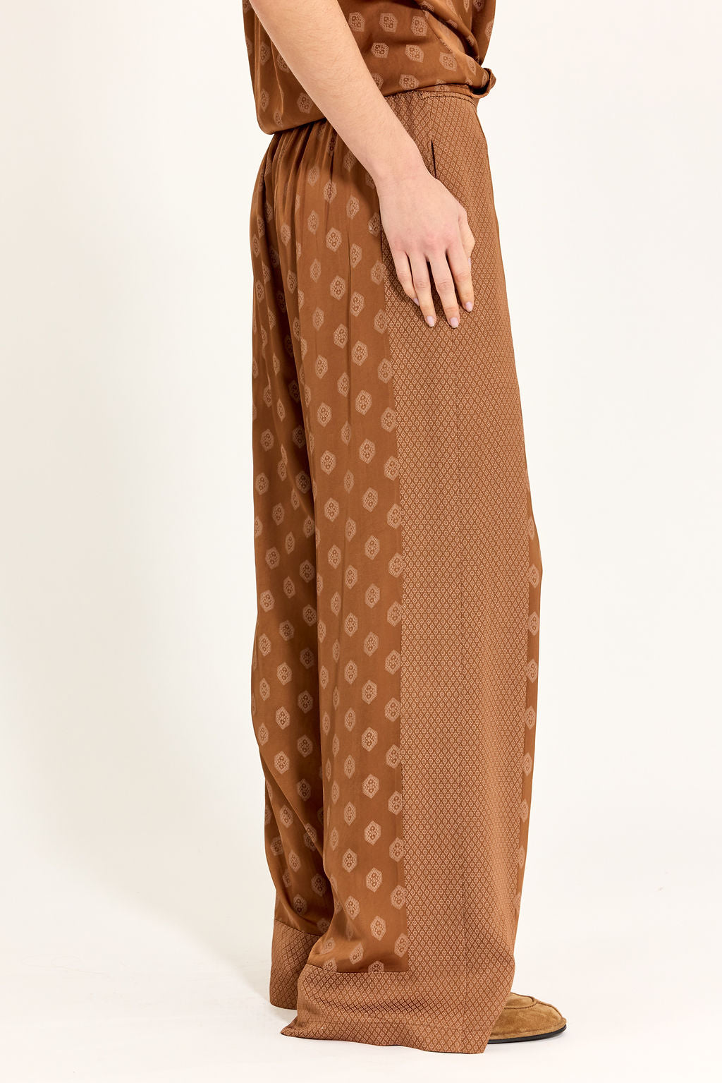 PANTALON 7/8IÈME BI-IMPRIMÉ TON SUR TON MIRI NOISETTE