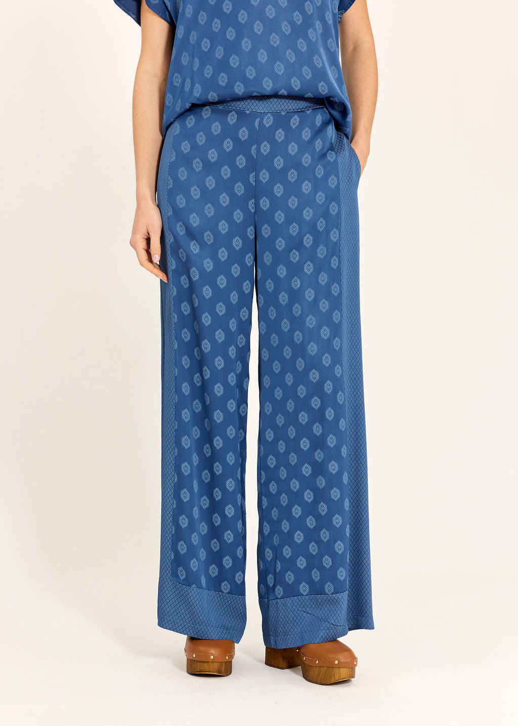 PANTALON 7/8IÈME BI-IMPRIMÉ TON SUR TON MIRI OCEAN