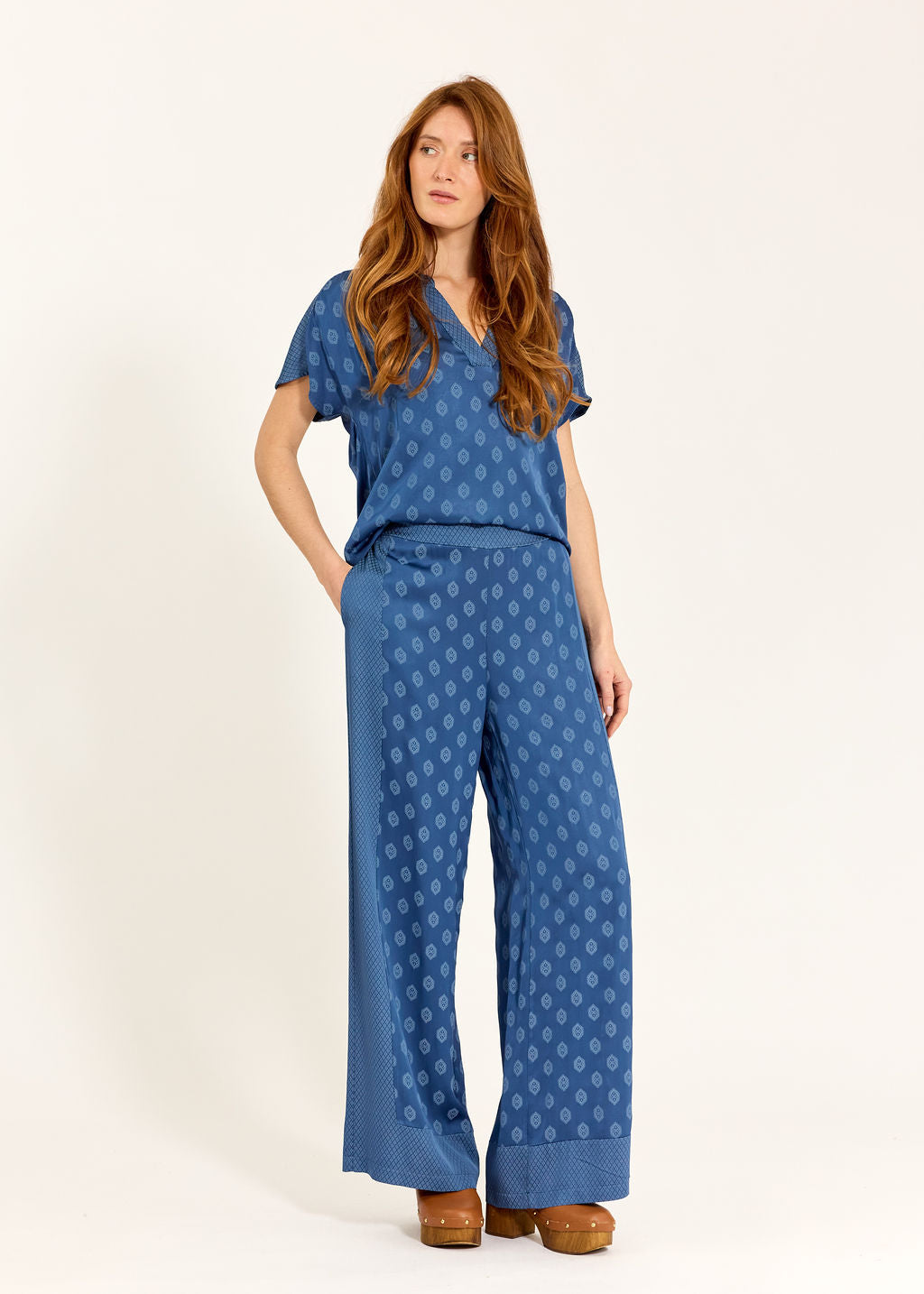 PANTALON 7/8IÈME BI-IMPRIMÉ TON SUR TON MIRI OCEAN