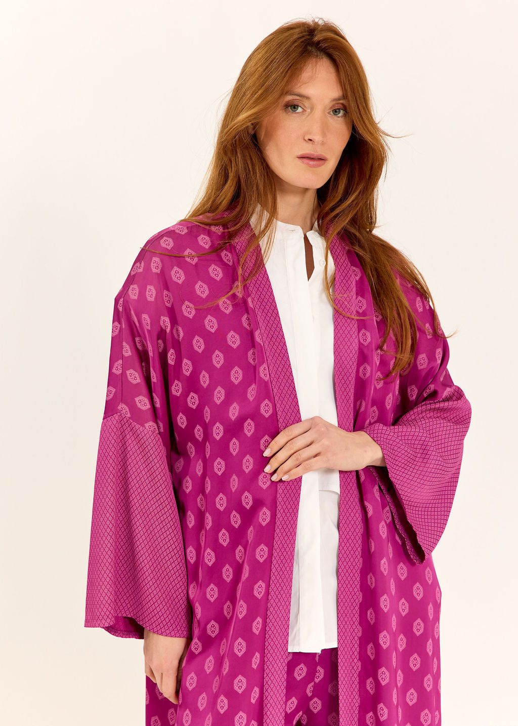 KIMONO LONG BI-IMPRIMÉ TON SUR TON NOAH PINKY