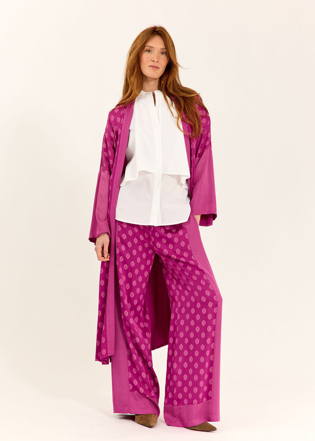 KIMONO LONG BI-IMPRIMÉ TON SUR TON NOAH PINKY