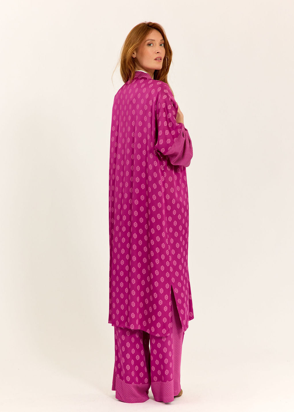 KIMONO LONG BI-IMPRIMÉ TON SUR TON NOAH PINKY