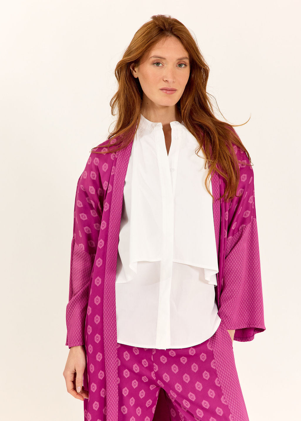 KIMONO LONG BI-IMPRIMÉ TON SUR TON NOAH PINKY