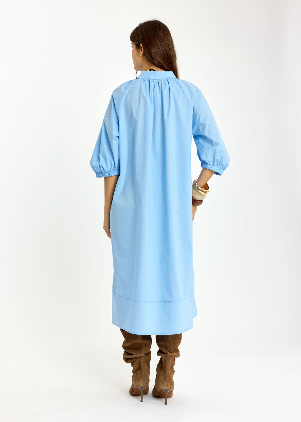 ROBE MIDI EN POPELINE DUVETEUSE HELLO CIEL