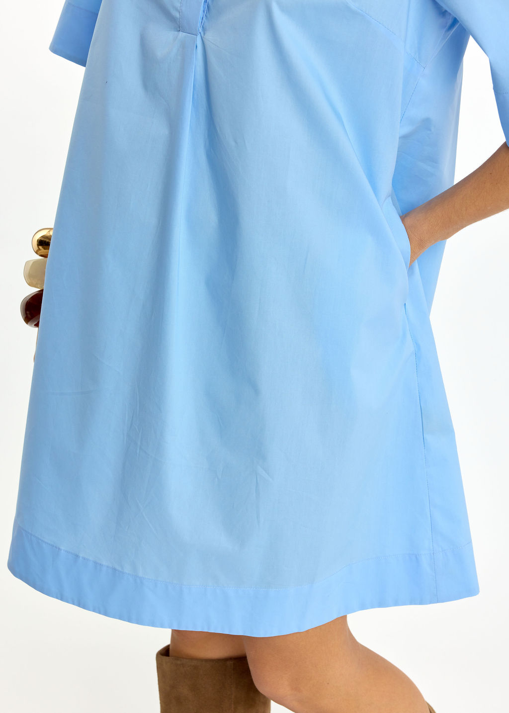 ROBE COURTE EN POPELINE LOROH CIEL