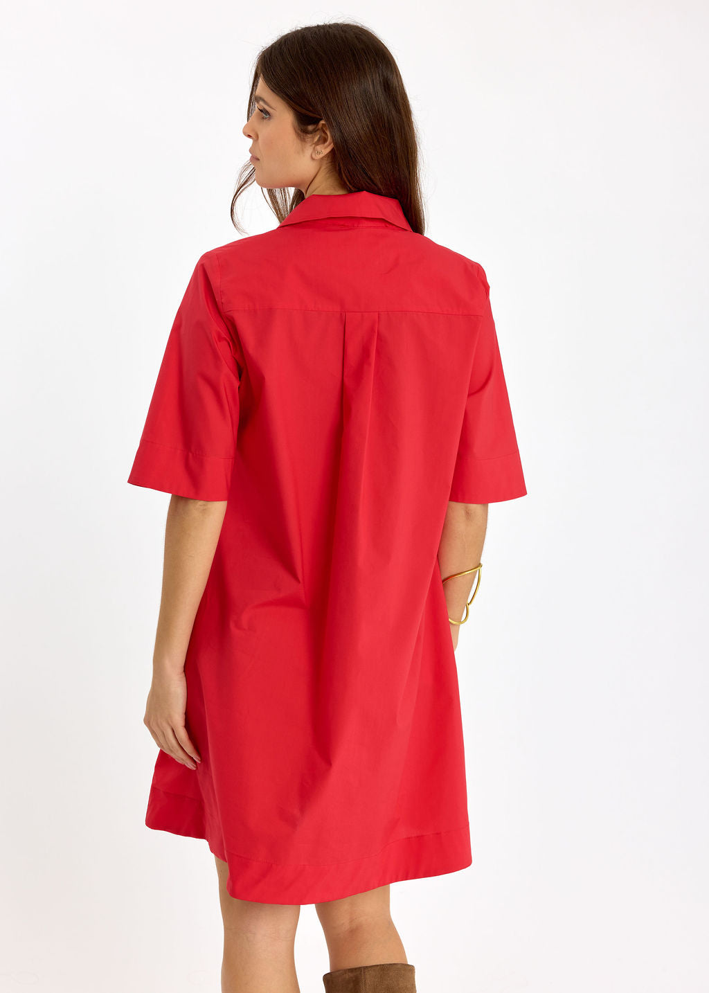 ROBE COURTE EN POPELINE LOROH ROUGE