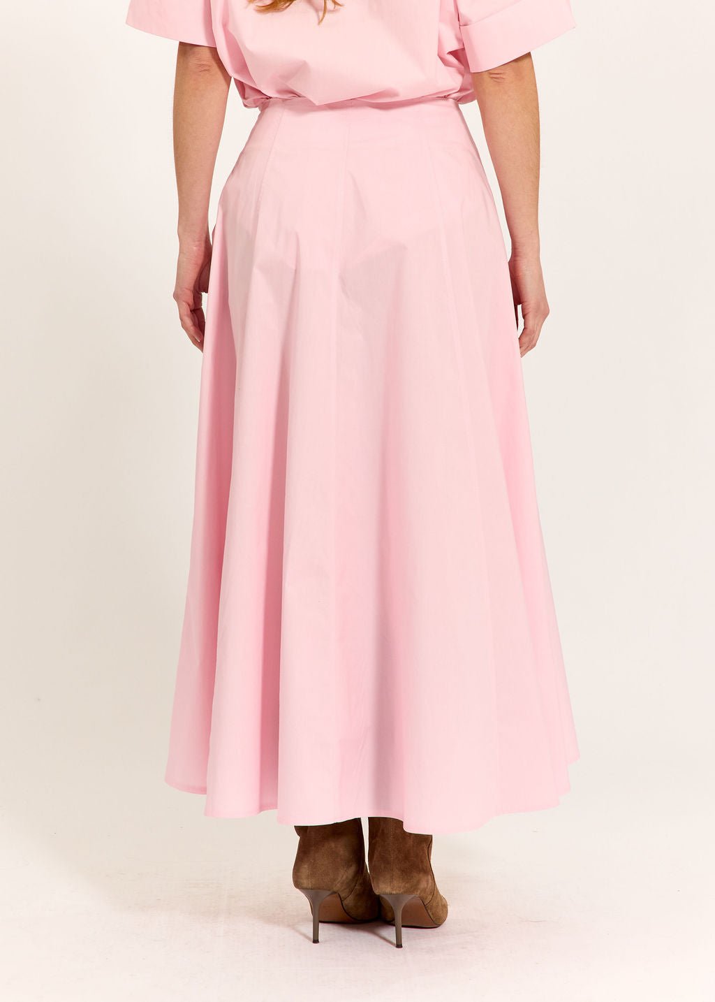 JUPE ÉVASÉE EN POPELINE DE COTON SILVIA ROSE
