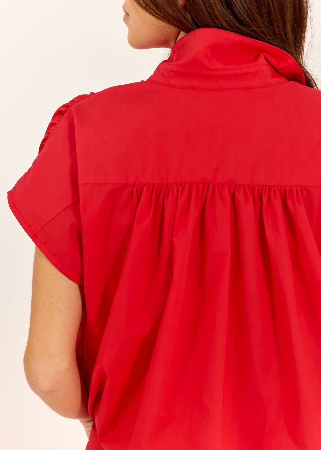 CHEMISE SANS MANCHE EN POPELINE DE COTON TILT ROUGE