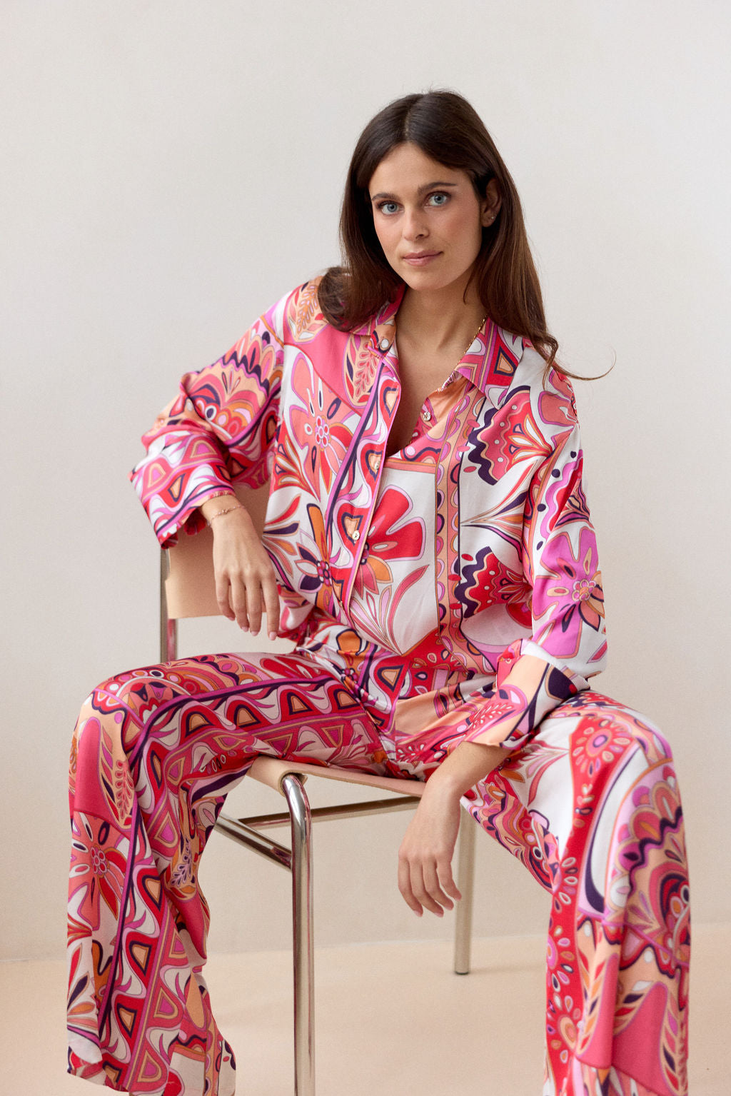 CHEMISE IMPRIMÉE À LARGE POIGNET ELIAM ROSA