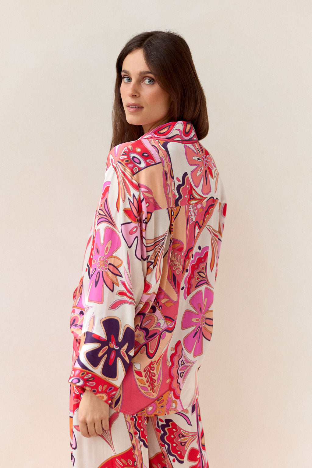 CHEMISE IMPRIMÉE À LARGE POIGNET ELIAM ROSA