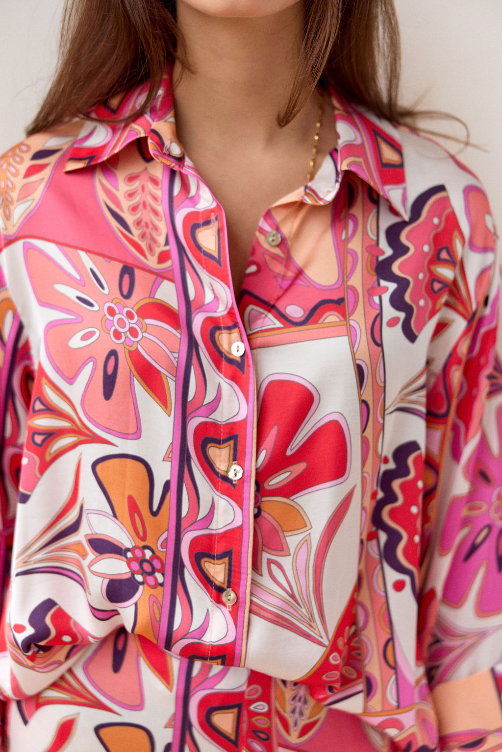 CHEMISE IMPRIMÉE À LARGE POIGNET ELIAM ROSA