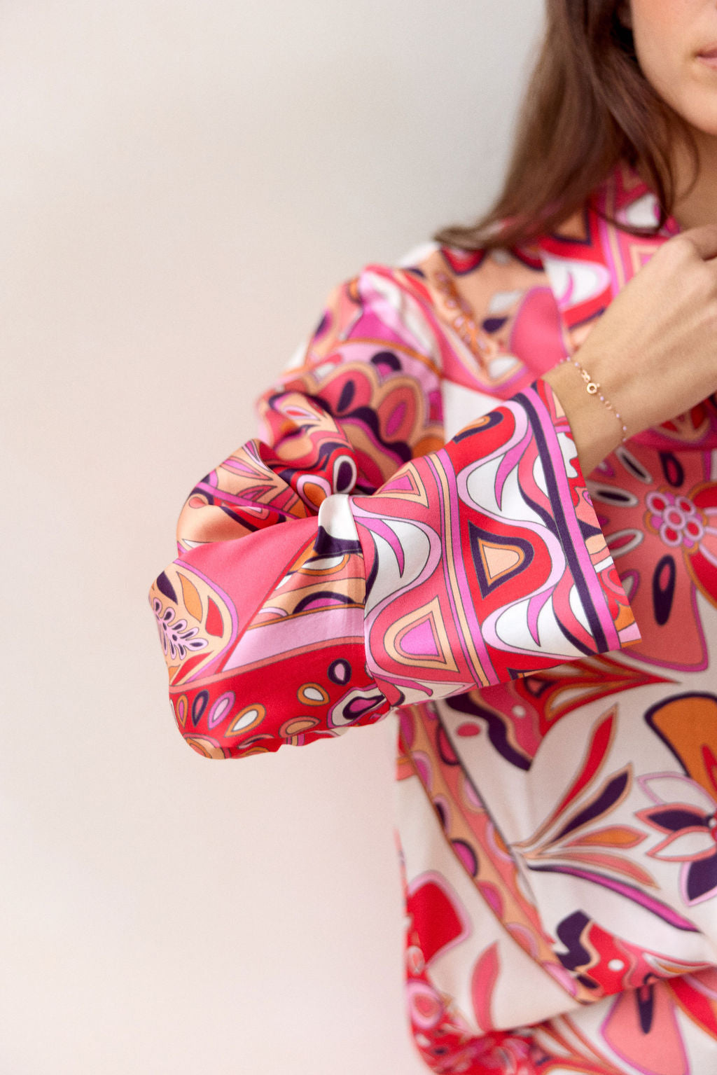 CHEMISE IMPRIMÉE À LARGE POIGNET ELIAM ROSA
