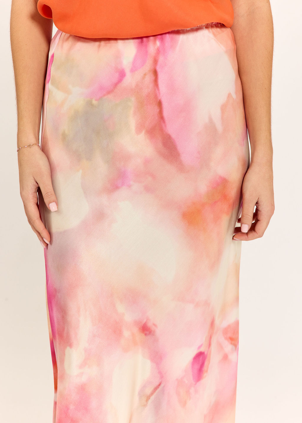 JUPE IMPRIMÉE EN SOIE VISCOSE JANE PASTEL