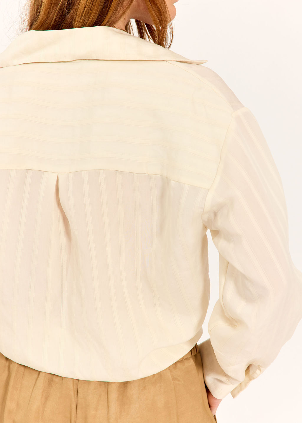 CHEMISE UNIE À RAYURES TON SUR TON MARIAM ECRU