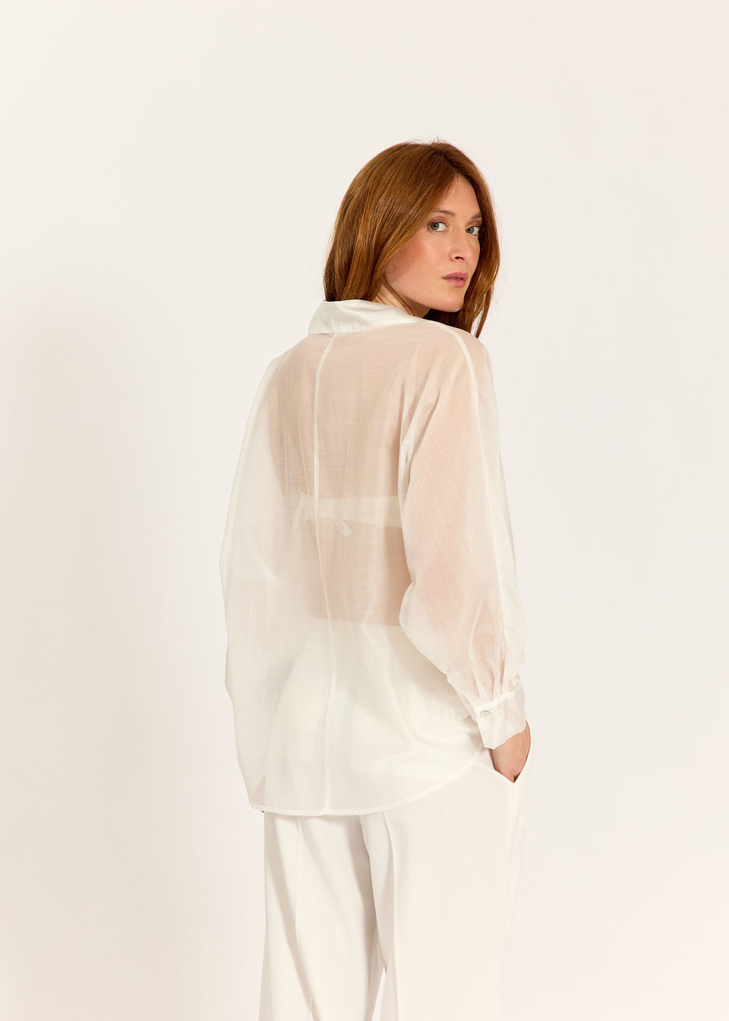 CHEMISE AMPLE EN LYOCELL SADIA ECRU