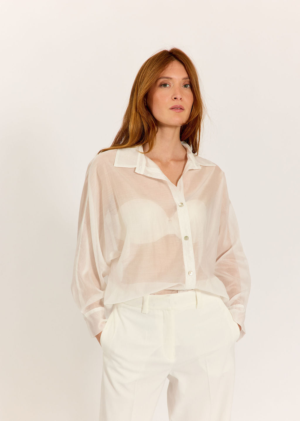 CHEMISE AMPLE EN LYOCELL SADIA ECRU