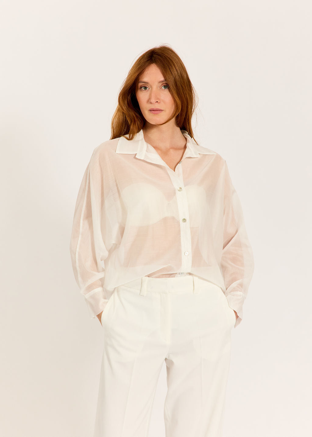 CHEMISE AMPLE EN LYOCELL SADIA ECRU