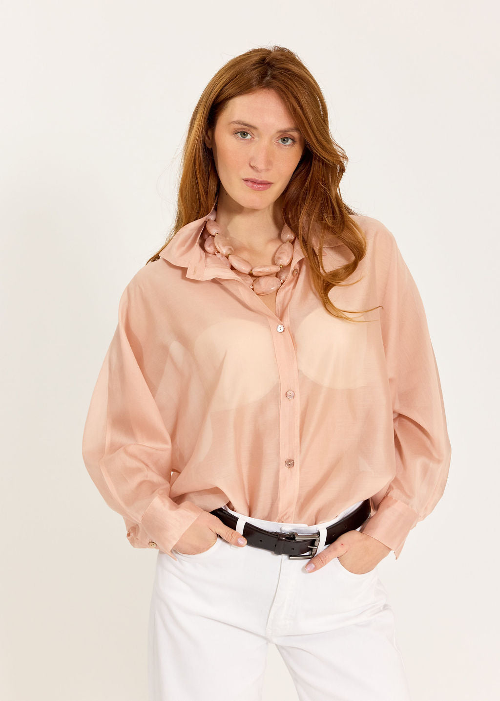 CHEMISE AMPLE EN LYOCELL SADIA SALMON