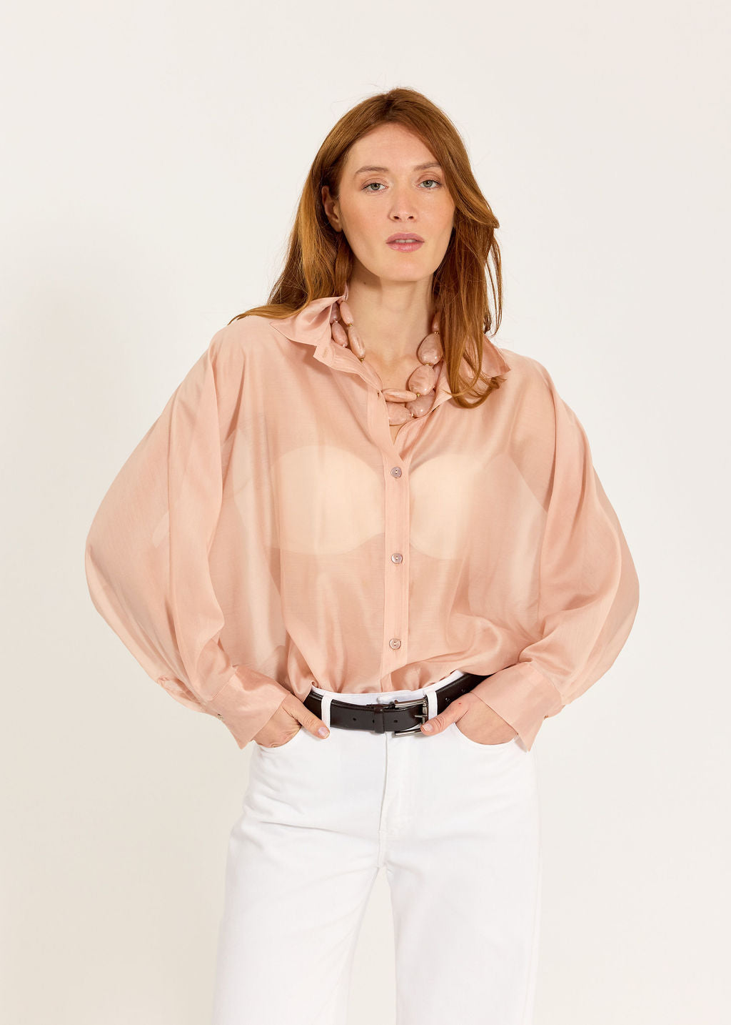CHEMISE AMPLE EN LYOCELL SADIA SALMON