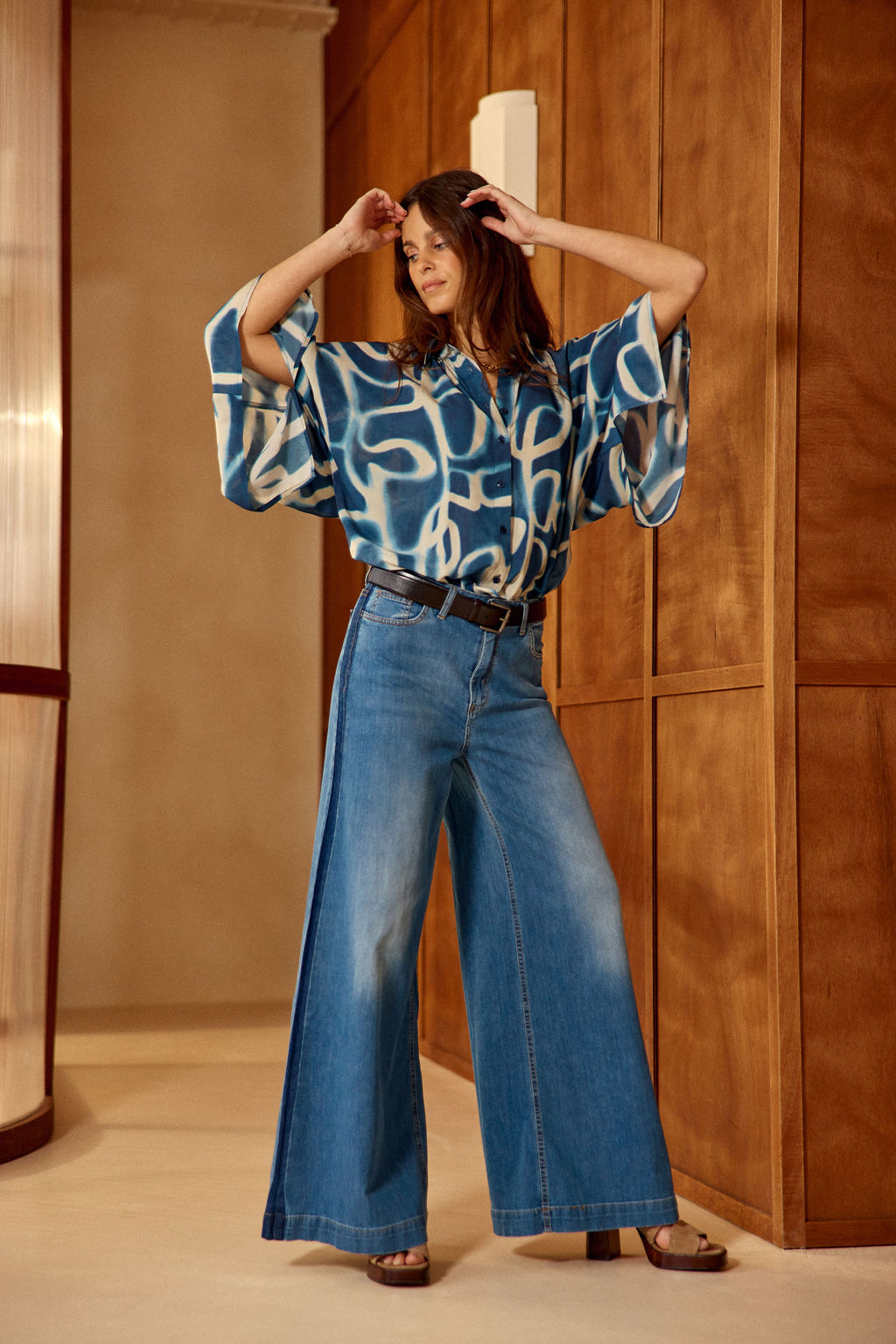 JEAN FLARE BICOLORE KIRA DENIM